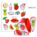 Anime Avocado Fruit Transfer Nail Stickers Charms Summer Water Sticker For Nails Sliders Character Image Tattoo Decal Decoration