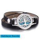 New Tree of Life aromatherapy bracelet Essential Oil Diffuser Bracelet Perfume Locket Leather Bracelets for Women Wristbands