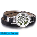 New Tree of Life aromatherapy bracelet Essential Oil Diffuser Bracelet Perfume Locket Leather Bracelets for Women Wristbands
