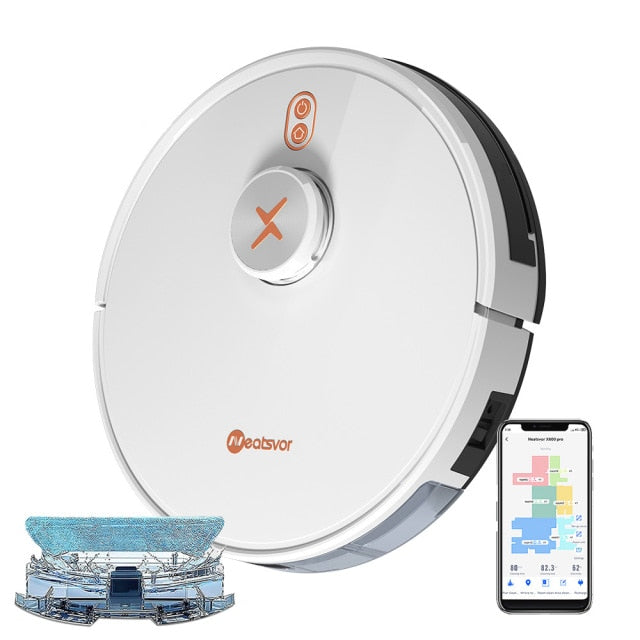 NEATSVOR X600pro 6000pa LDS Navigation Robot Vacuum Cleaner APP Virtual Wall,Breakpoint Cleaning,Draw Cleaning Area,Mopping Wash