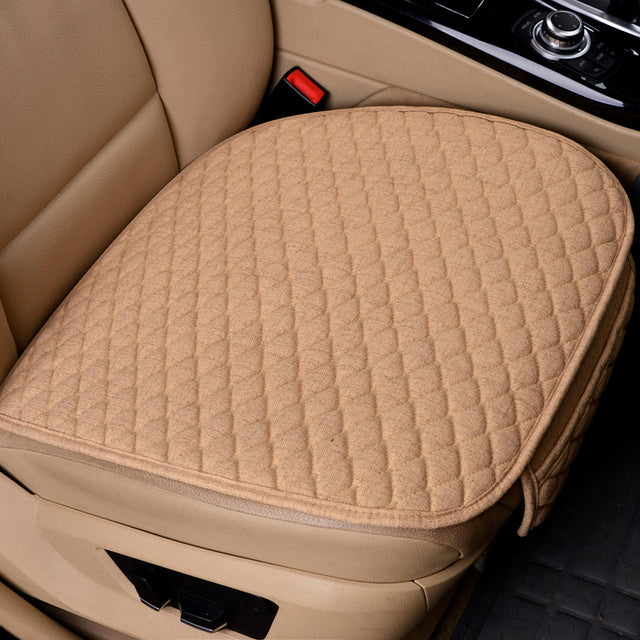 Flax Car Seat Cover Front Rear Linen Fabric Cushion Breathable Protector Mat Pad Universal Auto Interior Styling Truck SUV Van