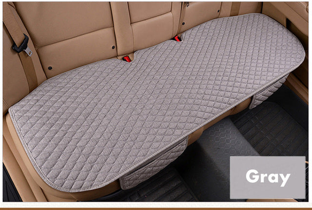 Flax Car Seat Cover Front Rear Linen Fabric Cushion Breathable Protector Mat Pad Universal Auto Interior Styling Truck SUV Van