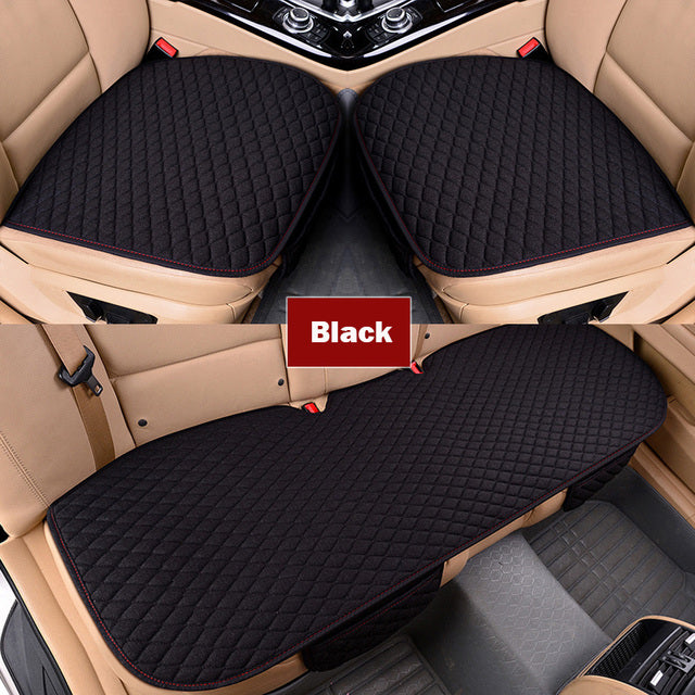 Flachs Autositzbezug Vorne Hinten Leinenstoff Kissen Atmungsaktive Schutzmatte Pad Universal Auto Interior Styling Truck SUV Van