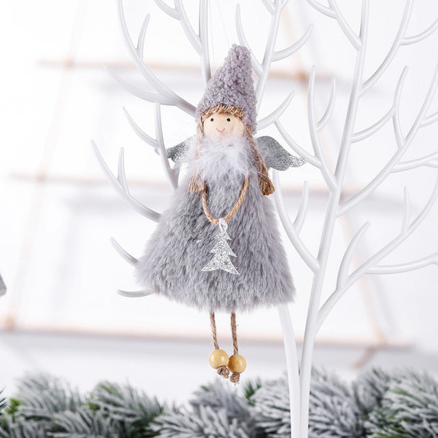 Neujahr Engel Puppe Weihnachtsbaum hängende Ornamente Dekor Weihnachten Elch Anhänger Dekoration für Zuhause Navidad 2021 Auto Ornament