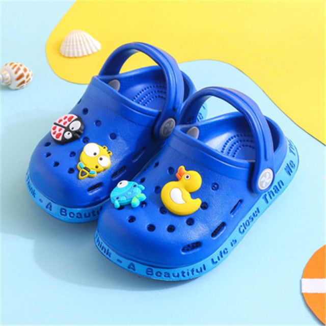 2022 Sommer Baby Sandalen für Mädchen Jungen Kinder Schuhe Hausschuhe Weiche rutschfeste niedliche Tier Loch Schuhe Kleinkinder Kinder Strand Sandale