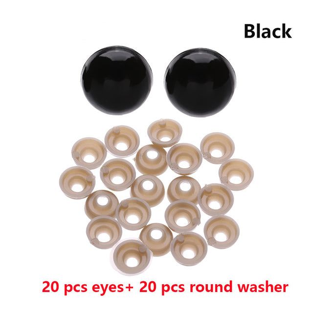 20pcs 8/10/12/14mm Mix Color Plastic Safety Eyes Crafts Animal Teddy Bear DIY Dolls Puppet Accessories Stuffed Toys with Washer