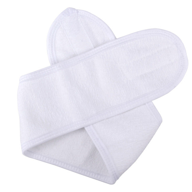 Eyelashes Extension Spa Face Headband Wrap Head Terry Cloth Headband Make Up Stretch Towel with Magic Tape Makeup Accessories