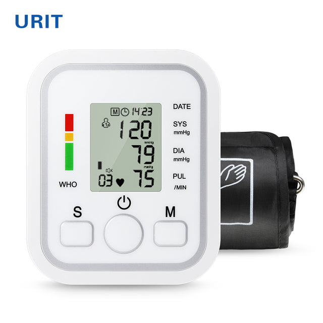 Monitor de presión arterial Urit, esfigmomanómetro electrónico Digital, máquina automática de BP, Monitor de pulso de frecuencia cardíaca, brazalete largo