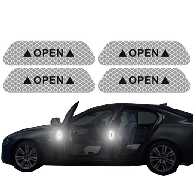 Pegatina reflectante para puerta de coche, cinta reflectora de advertencia de apertura de seguridad, accesorios para coche, pegatina reflectora Interior Exterior