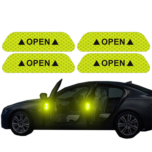 Pegatina reflectante para puerta de coche, cinta reflectora de advertencia de apertura de seguridad, accesorios para coche, pegatina reflectora Interior Exterior