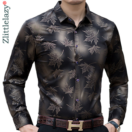 2022 New Social Langarm Maple Leaf Designer Shirts Männer Slim Fit Vintage Fashions Herrenhemd Mann Kleid Jersey Kleidung 36565