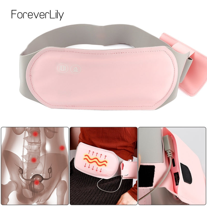 Washable Menstrual Heating Pad Electric Warm Lady Uterus Reduce Menstrual Stomachache Waist Pain Hot Compress 6 Modes Massager