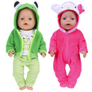 Niedliches Puppen-Outfit für 17-Zoll-43-cm-Puppen, neugeborene Puppenkleidung, Zubehör, wiedergeborene Puppe, Plüsch-Overall, Baby-Geburtstagsgeschenk