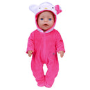 Niedliches Puppen-Outfit für 17-Zoll-43-cm-Puppen, neugeborene Puppenkleidung, Zubehör, wiedergeborene Puppe, Plüsch-Overall, Baby-Geburtstagsgeschenk