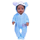 Niedliches Puppen-Outfit für 17-Zoll-43-cm-Puppen, neugeborene Puppenkleidung, Zubehör, wiedergeborene Puppe, Plüsch-Overall, Baby-Geburtstagsgeschenk