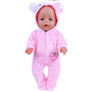 Niedliches Puppen-Outfit für 17-Zoll-43-cm-Puppen, neugeborene Puppenkleidung, Zubehör, wiedergeborene Puppe, Plüsch-Overall, Baby-Geburtstagsgeschenk