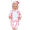 Niedliches Puppen-Outfit für 17-Zoll-43-cm-Puppen, neugeborene Puppenkleidung, Zubehör, wiedergeborene Puppe, Plüsch-Overall, Baby-Geburtstagsgeschenk