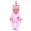 Niedliches Puppen-Outfit für 17-Zoll-43-cm-Puppen, neugeborene Puppenkleidung, Zubehör, wiedergeborene Puppe, Plüsch-Overall, Baby-Geburtstagsgeschenk