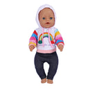 Niedliches Puppen-Outfit für 17-Zoll-43-cm-Puppen, neugeborene Puppenkleidung, Zubehör, wiedergeborene Puppe, Plüsch-Overall, Baby-Geburtstagsgeschenk