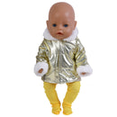 Niedliches Puppen-Outfit für 17-Zoll-43-cm-Puppen, neugeborene Puppenkleidung, Zubehör, wiedergeborene Puppe, Plüsch-Overall, Baby-Geburtstagsgeschenk