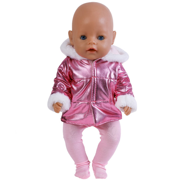 Bonito conjunto de muñeca para muñecas de 17 pulgadas y 43cm, accesorios de ropa para recién nacidos, muñeco de peluche, mono, regalo de cumpleaños para bebé