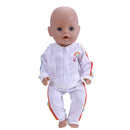 Niedliches Puppen-Outfit für 17-Zoll-43-cm-Puppen, neugeborene Puppenkleidung, Zubehör, wiedergeborene Puppe, Plüsch-Overall, Baby-Geburtstagsgeschenk