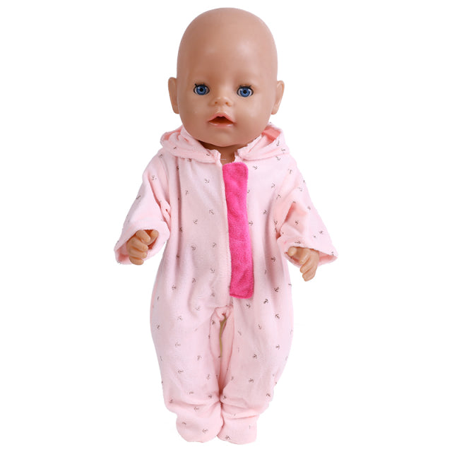 Cute Doll Outfit for 17 Inch 43cm Dolls New Baby Born Doll Clothes Accessories Reborn Doll Plush Jumpsuit Baby Birthday Gift