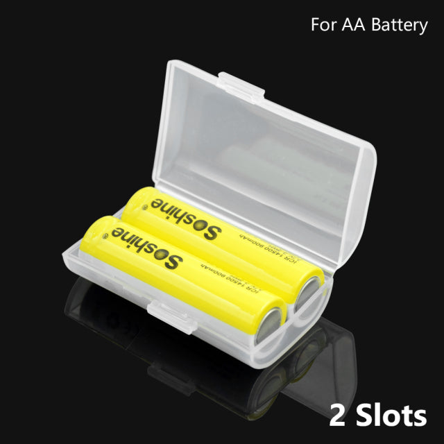 Caja de plástico duro semitranslúcido AA AAA, soporte de cubierta, caja de almacenamiento de batería AA / AAA, contenedor para 2 4 8x pilas AA