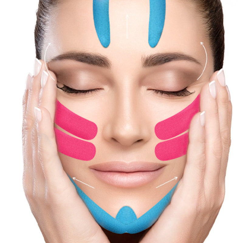 Cinta de kinesiología para la cara V línea cuello ojos levantamiento arrugas removedor cinta adhesiva herramienta para el cuidado de la piel Facial 2,5 CM * 5 M vendaje elástico