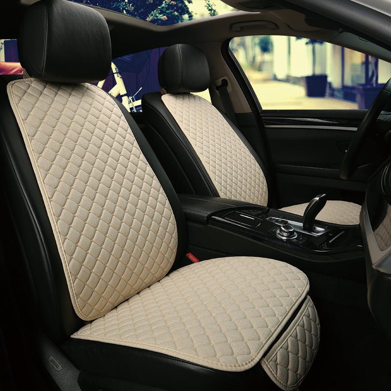 Leinen Autositzbezug Schutz Sommer Vorder- oder Rücksitz Rückenkissen Pad Matte Rückenlehne Universal für Auto Innenraum LKW SUV Van