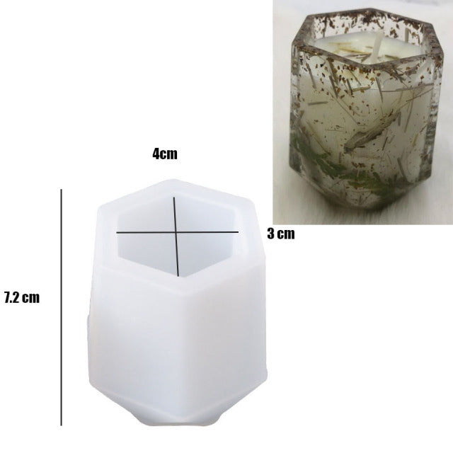 Moldes de silicona para velas redondas DIY, para hacer yeso epoxi Uv, caja de almacenamiento de hormigón, molde para decoración del hogar, maceta para flores
