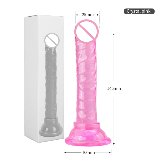 Realistischer Dildo Analmasturbator Sexspielzeug für Paare Crystal Jelly Dildo Saugnapf Penis Stoßdildo Phalos für Frauen Hot