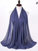72*175cm Muslim Chiffon Hijab Shawls Scarf Women Solid Color Head Wraps Women Hijabs Scarves Ladies Foulard Femme Muslim Veil