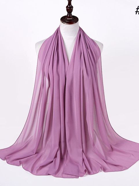 72 * 175 cm Muslim Chiffon Hijab Schals Schal Frauen Einfarbig Kopf Wraps Frauen Hijabs Schals Damen Foulard Femme Muslim Veil