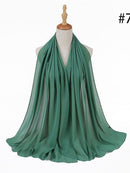 72*175cm Muslim Chiffon Hijab Shawls Scarf Women Solid Color Head Wraps Women Hijabs Scarves Ladies Foulard Femme Muslim Veil