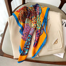 2022 Summer Luxury Brand Silk Scarf Square Women Shawls And Wraps Fashion Office Small Hair Neck Hijabs Foulard Scarves 70*70cm