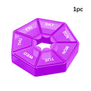 Portable Travel Pill Box Weekly Pill Organizer Dispenser Medicine Case Vitamin Fish Oil Pills Supplements Arthritis Friendly