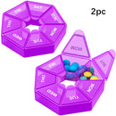 Portable Travel Pill Box Weekly Pill Organizer Dispenser Medicine Case Vitamin Fish Oil Pills Supplements Arthritis Friendly