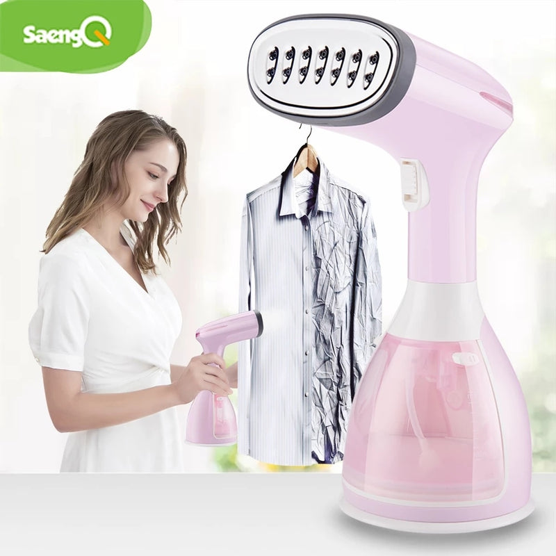 SaengQ vaporizador de ropa de mano 1500W plancha de vapor de tela para el hogar 280ml Mini portátil Vertical de calor rápido para planchado de ropa