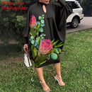 Vestido de fiesta para mujer, Vestido Midi de manga larga con estampado de leopardo, Otoño 2022, VONDA, informal, suelto, para vacaciones, camisa larga, Vestido de gran tamaño