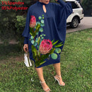 Vestido de fiesta para mujer, Vestido Midi de manga larga con estampado de leopardo, Otoño 2022, VONDA, informal, suelto, para vacaciones, camisa larga, Vestido de gran tamaño