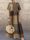 2022 Autumn Summer ZANZEA Pleated Dress Women Vintage Vestidos Robe Printed Long Maxi Dresses  Femme 3/4 Sleeve Tunic