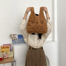 Canvas Tote Bags for Women 2022 Corduroy Large Ladies Cotton Cloth Handbag Cartoon Print Female Shoppers Fashion Fabric Purse