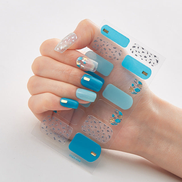 Four Sorts of Nail Stickers Fashion Nail Wraps Self Adhesive Manicure Decoracion Nail Strips Nail Sticker Set Nail Art