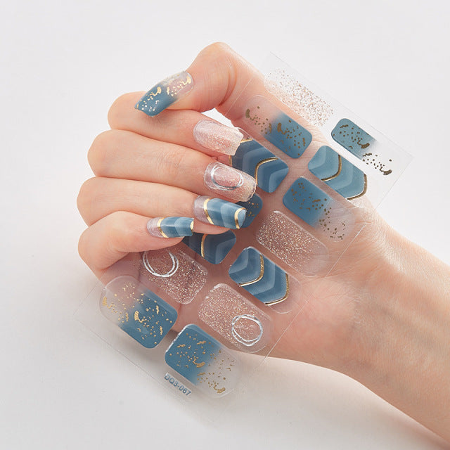 Four Sorts of Nail Stickers Fashion Nail Wraps Self Adhesive Manicure Decoracion Nail Strips Nail Sticker Set Nail Art