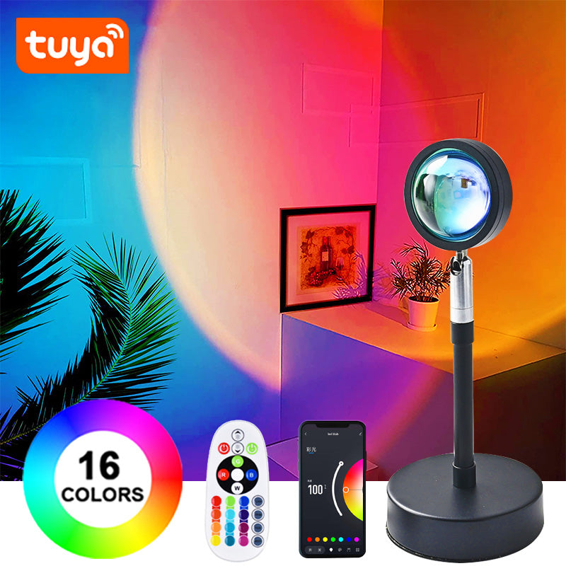 16 colores Bluetooth lámpara de puesta de sol proyector RGB Led luz de noche Tuya aplicación remota inteligente decoración dormitorio fotografía regalo