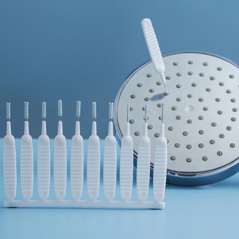 10 Teile / satz Duschkopf Reinigungsbürste Weiß Kleine Bürste Porenspalt Sauberes Anti-Verstopfungs-Nylon Für Küche Toilette Telefonloch