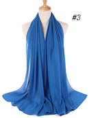 Bufanda de gasa de Color liso, hiyab, diadema para mujer, cubierta de cabeza islámica, envoltura para mujer, Jersey musulmán, hiyab, bufandas para el pelo, pañuelo para la cabeza