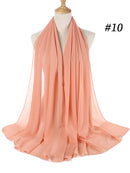 Bufanda de gasa de Color liso, hiyab, diadema para mujer, cubierta de cabeza islámica, envoltura para mujer, Jersey musulmán, hiyab, bufandas para el pelo, pañuelo para la cabeza