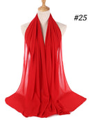 Bufanda de gasa de Color liso, hiyab, diadema para mujer, cubierta de cabeza islámica, envoltura para mujer, Jersey musulmán, hiyab, bufandas para el pelo, pañuelo para la cabeza